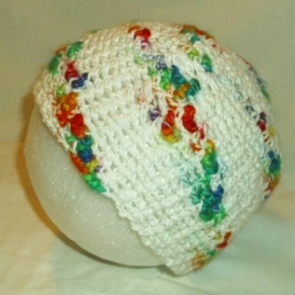 RAINBOW BABY Handmade Crochet Beanie Hat - Picture 1 of 5